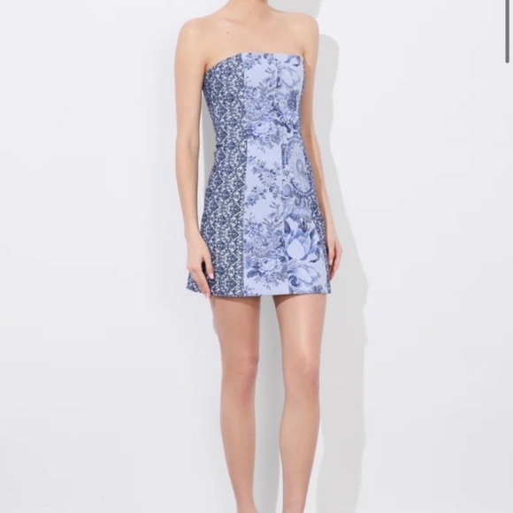 Alice + Olivia VIOLET MINI DRESS Blue Multi